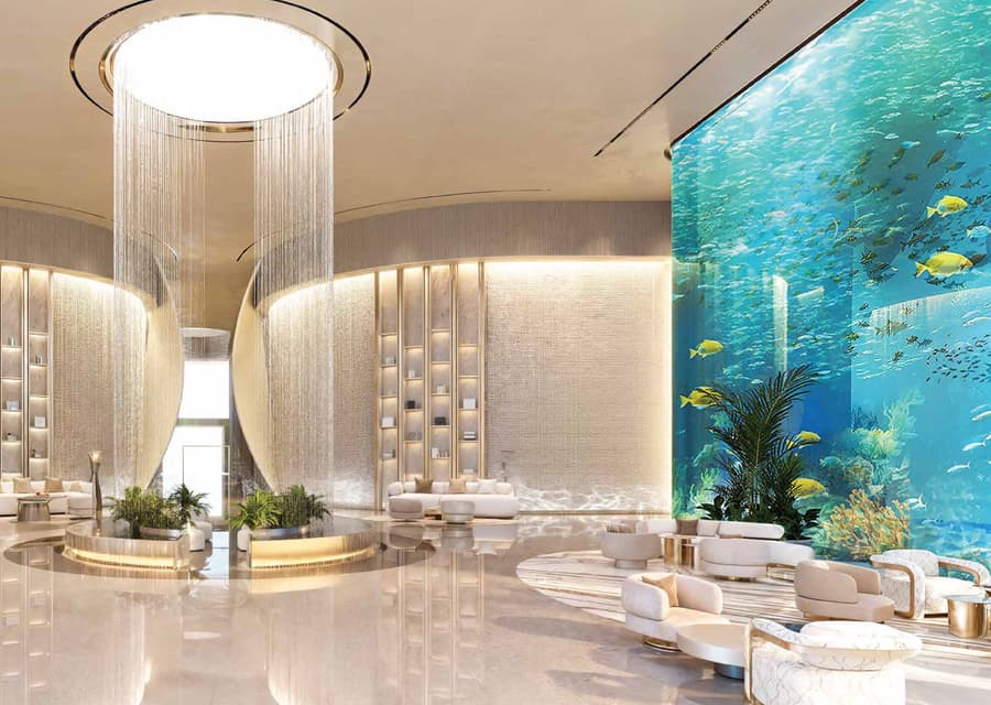 Grand lobby aquarium at Breez