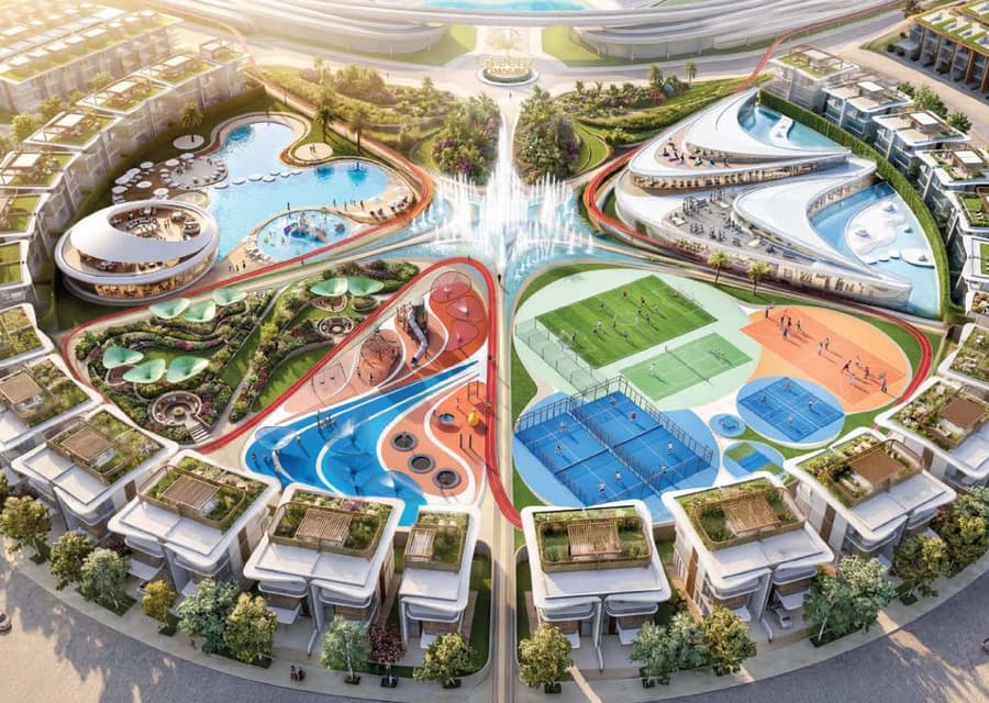 Aerial view of the Greenz amenities masterplan